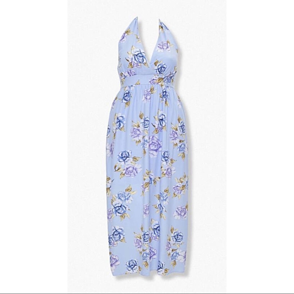 NWT Forever 21 Blue Floral Maxi Dress Sz 3X